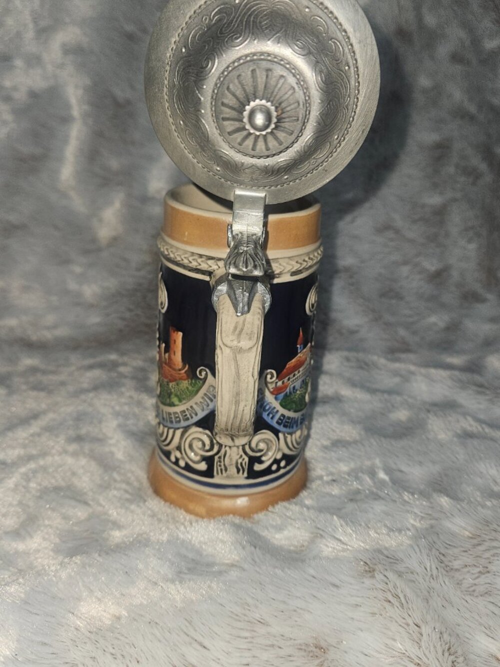 Vintage Gerz W Germany Lidded Beer Stein/ Mug German Cities Themed {#91-6} - Picture 4 of 6